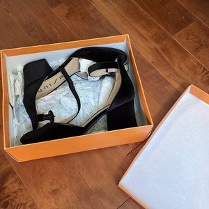 Brand new black velvet shoes